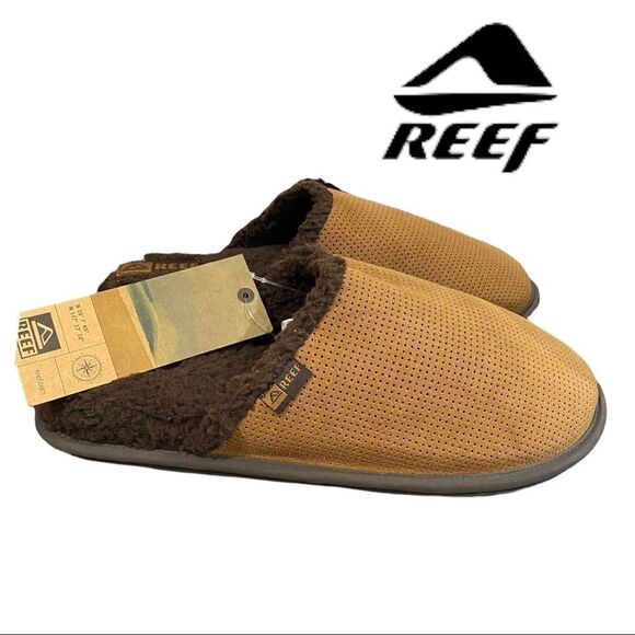 NEW with Tag  REEF Ericeira Men's Tan Brown Slip on Slippers S 6 7 - Picture 1 of 4
